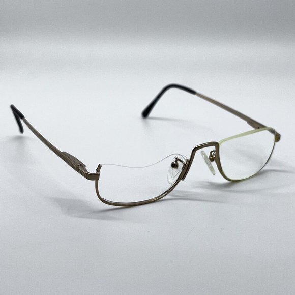 STETSON Zyloware 69 057 Eyeglass Semi Half Rim Peek Frames Gold Brown 52-20-150 - Picture 1 of 11